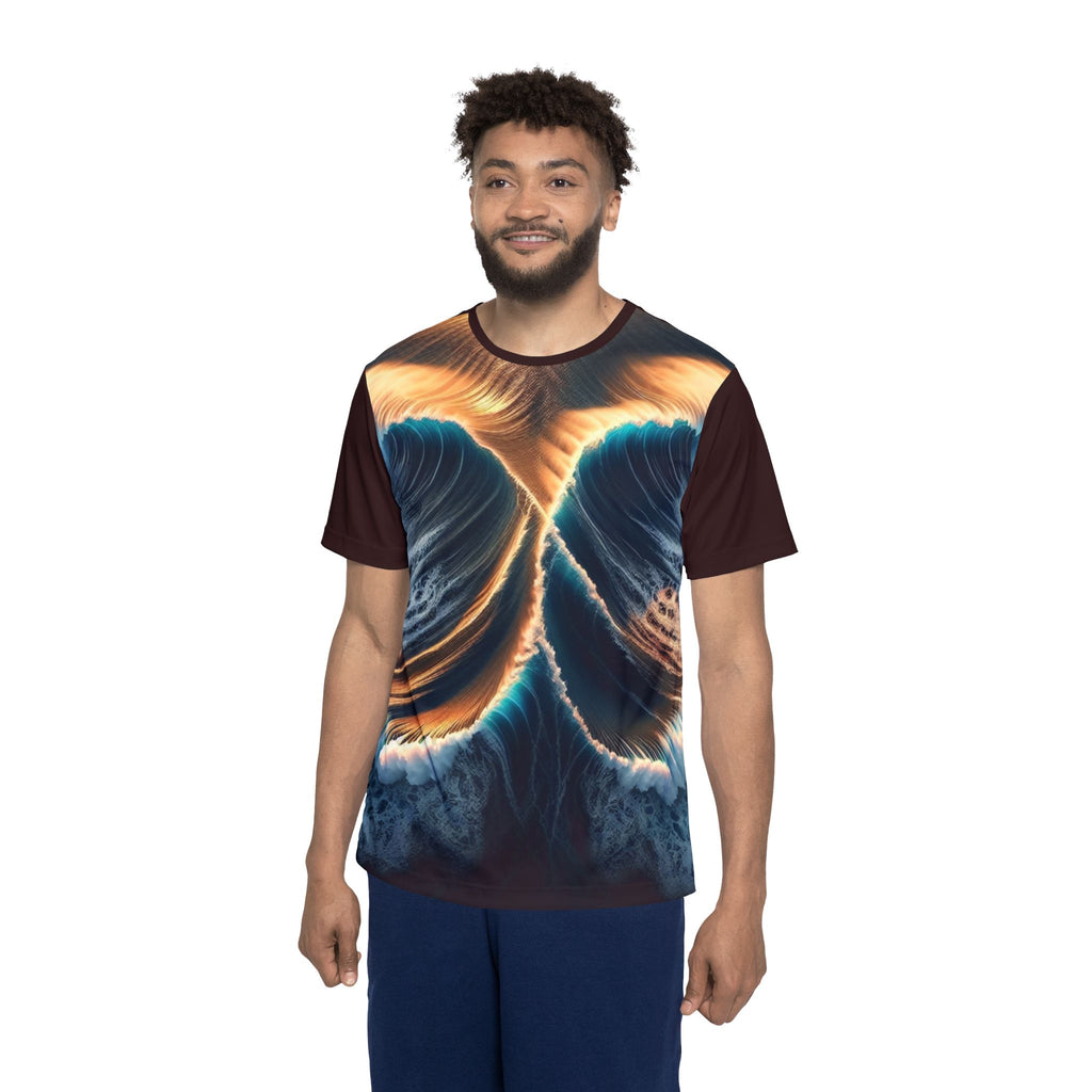 Men's Sports Jersey – Abstract Ocean Wave Graphic Athletic Tee