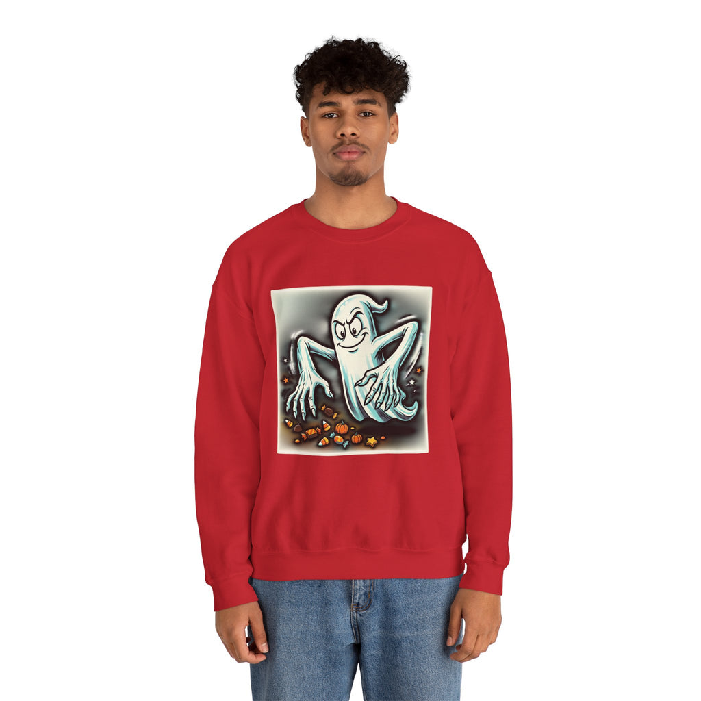 Vintage Candy Ghost Halloween Crewneck Sweatshirt