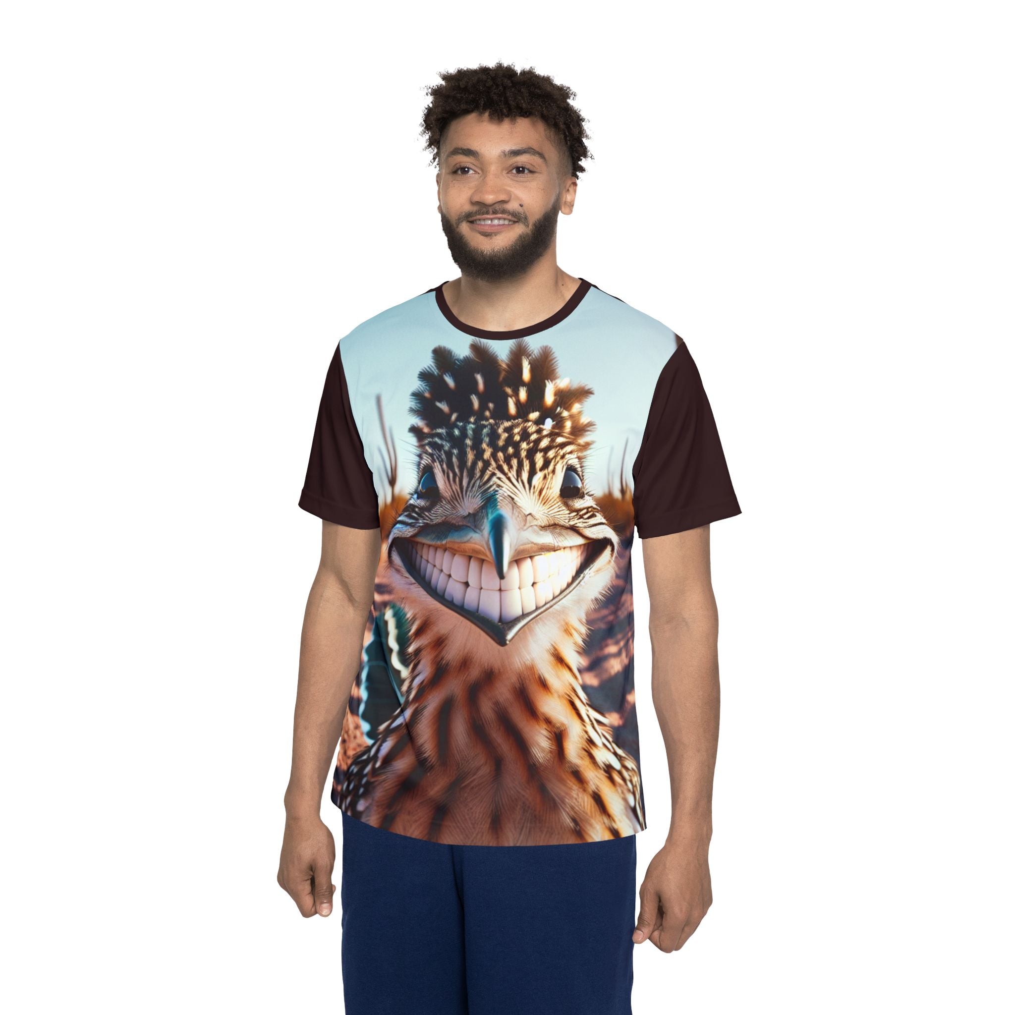 Smiling Roadrunner Athletic Jersey - Desert Wildlife Graphic Tee