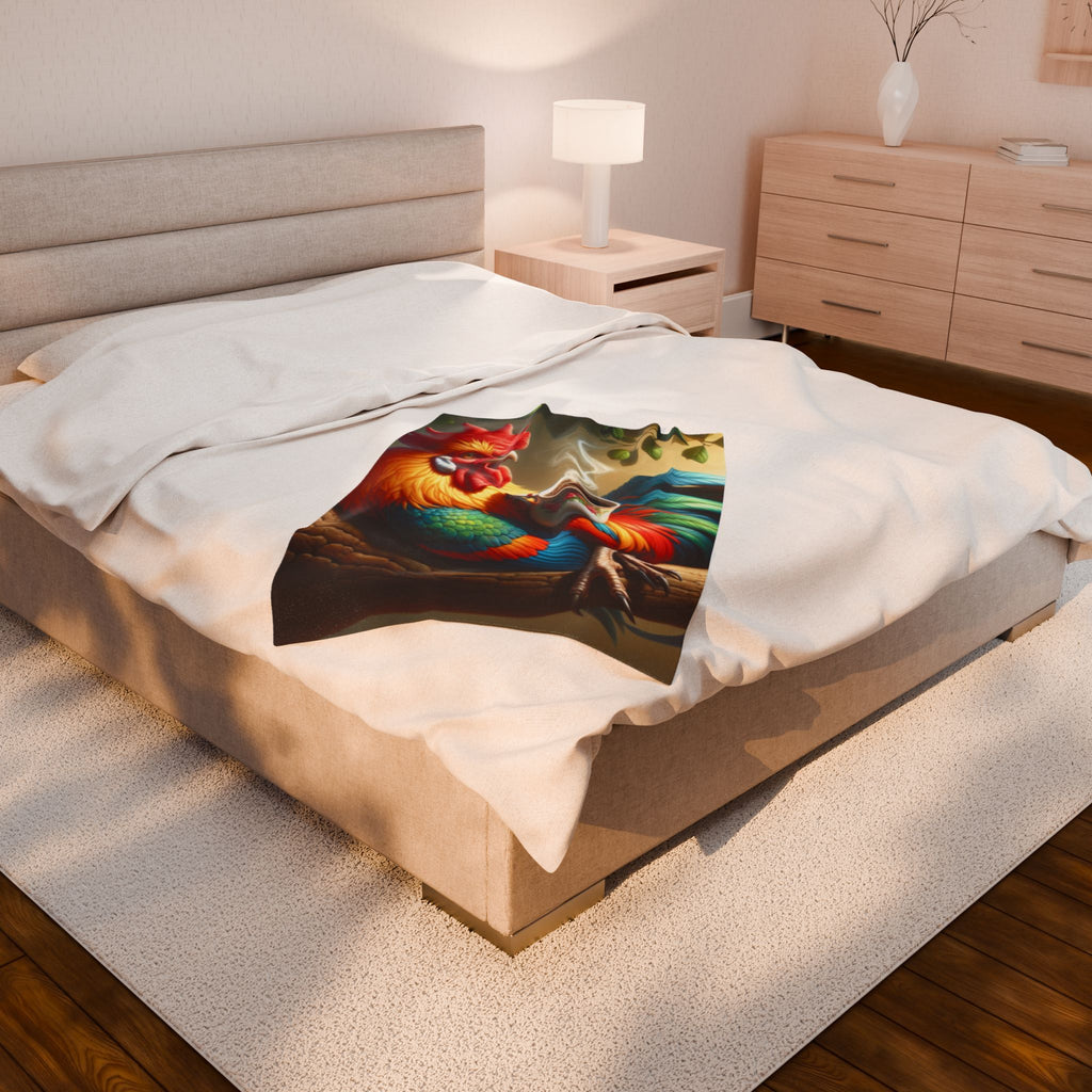 Velveteen Plush Blanket - Rooster