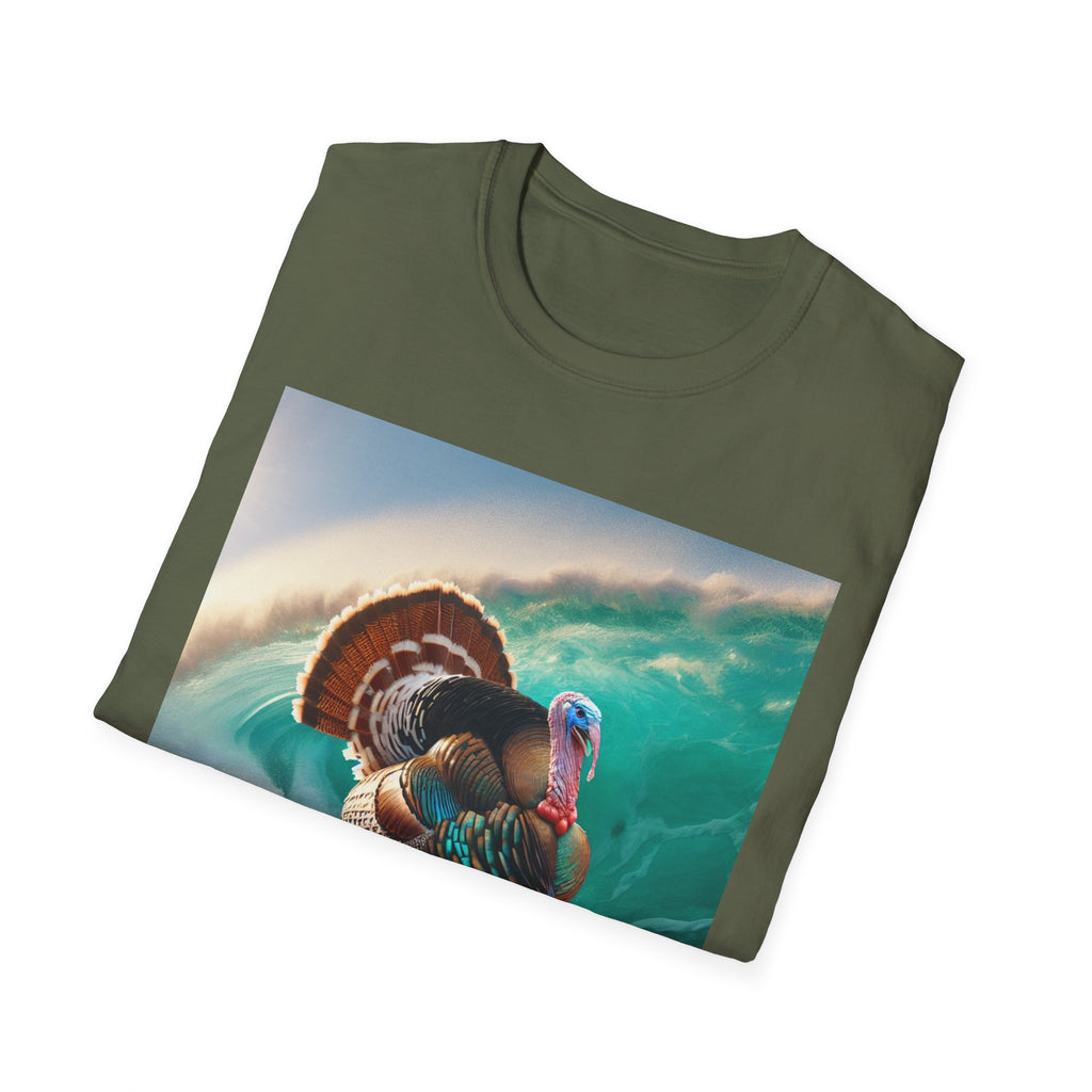 Majestic Surfing Turkey T-Shirt – Thanksgiving Wildlife Graphic Tee