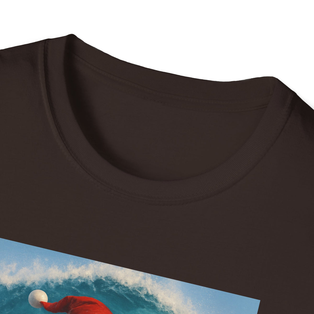 Santa Surfing T-Shirt — Retro Santa and Reindeer Surf Holiday Tee