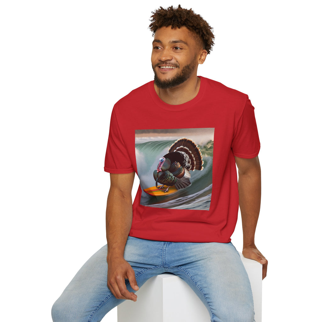 Surfing Turkey T-Shirt — Funny Thanksgiving Surfboard Graphic Tee