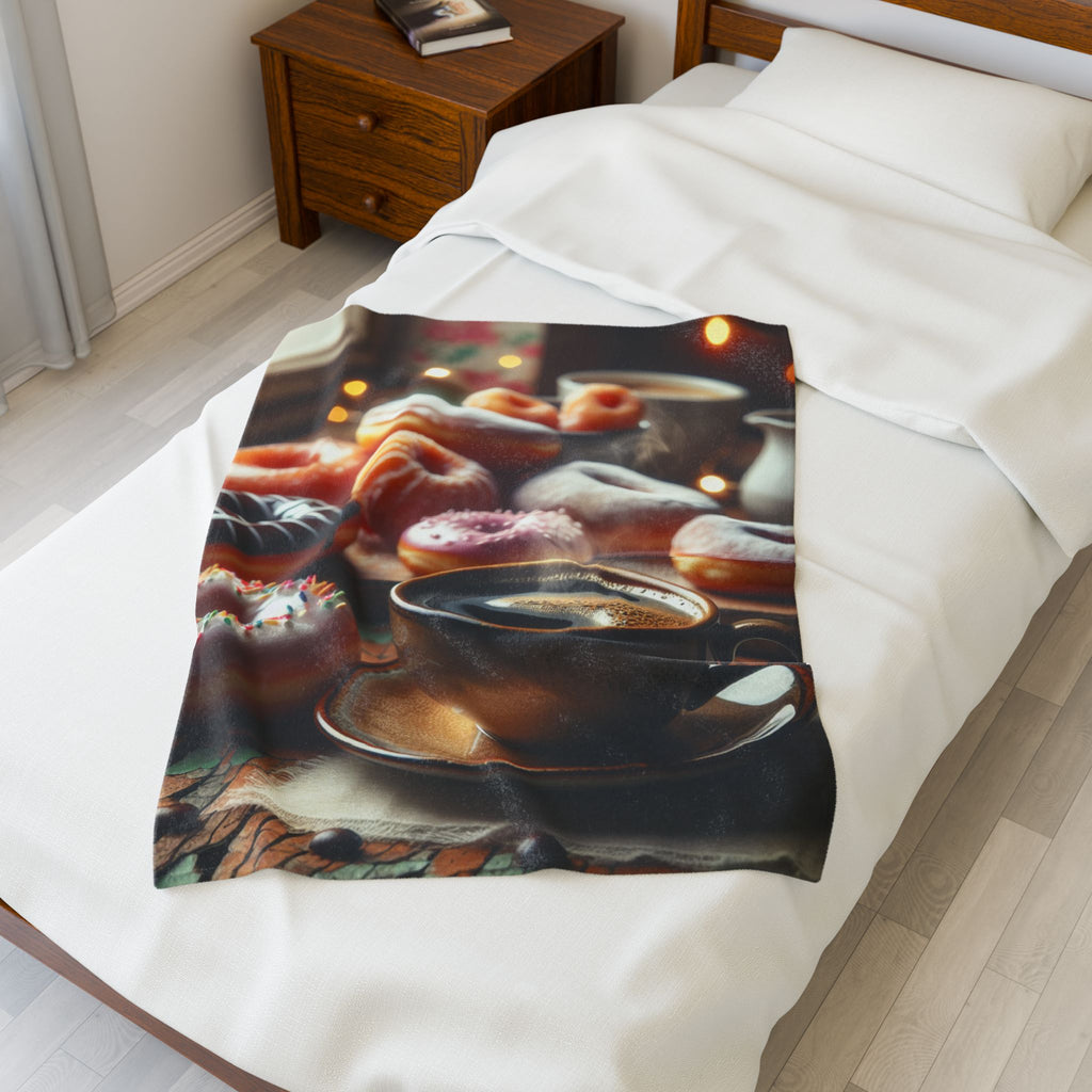 Velveteen Plush Blanket - Donut Design