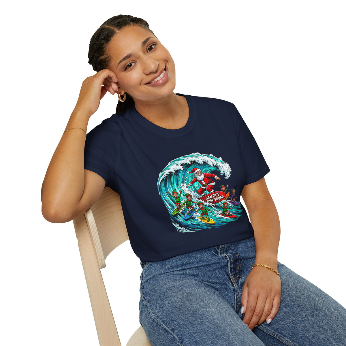 Santa’s Surf Christmas T-Shirt – Tropical Holiday Gift