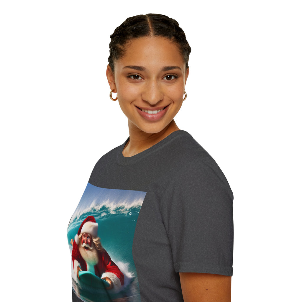 Surfing Santa T-Shirt — Funny Christmas Surf Holiday Tee