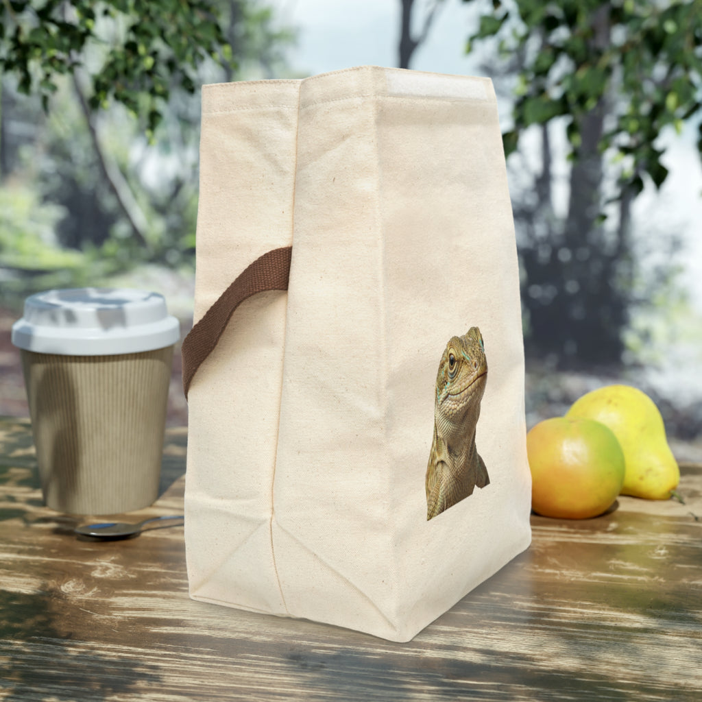LIZARD Canvas Lunch Bag With Strap