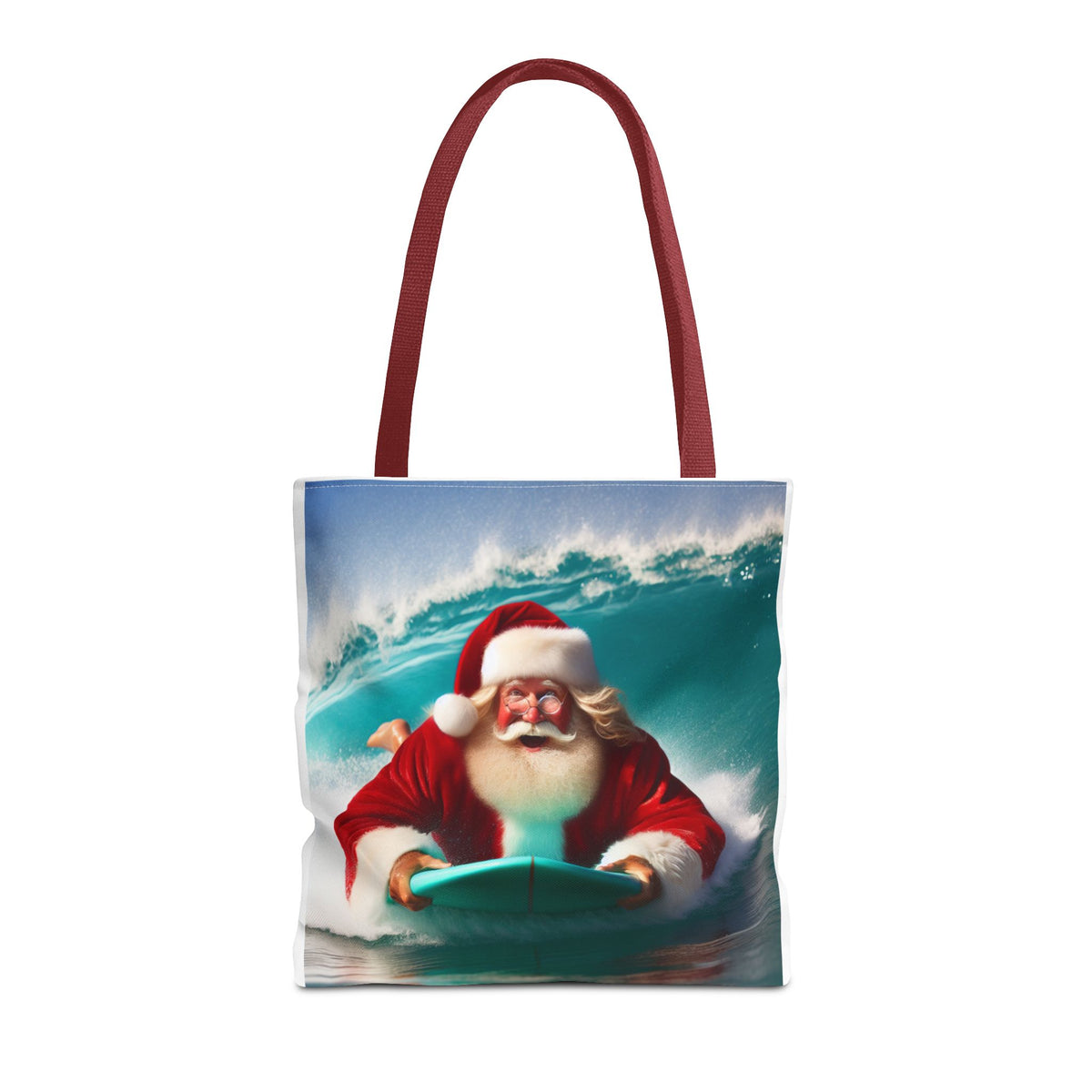 Christmas Surfing Santa Tote Bag – Festive Beach Holiday Shopper