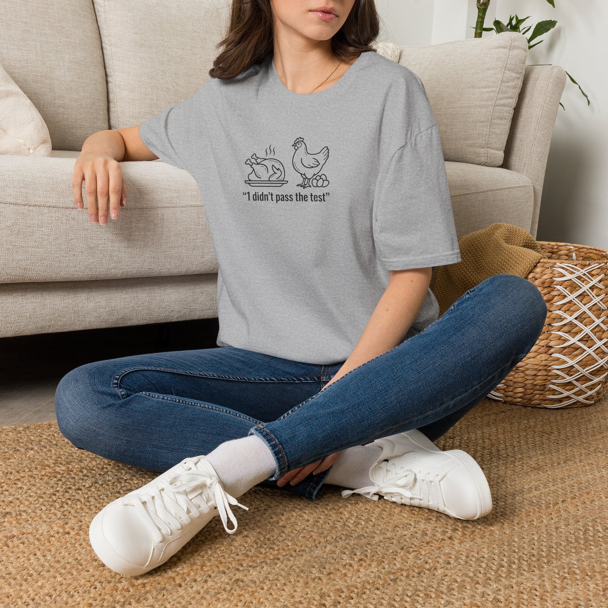 I DIDNT PASS THE TEST (CHICKEN) Unisex Softstyle T-Shirt