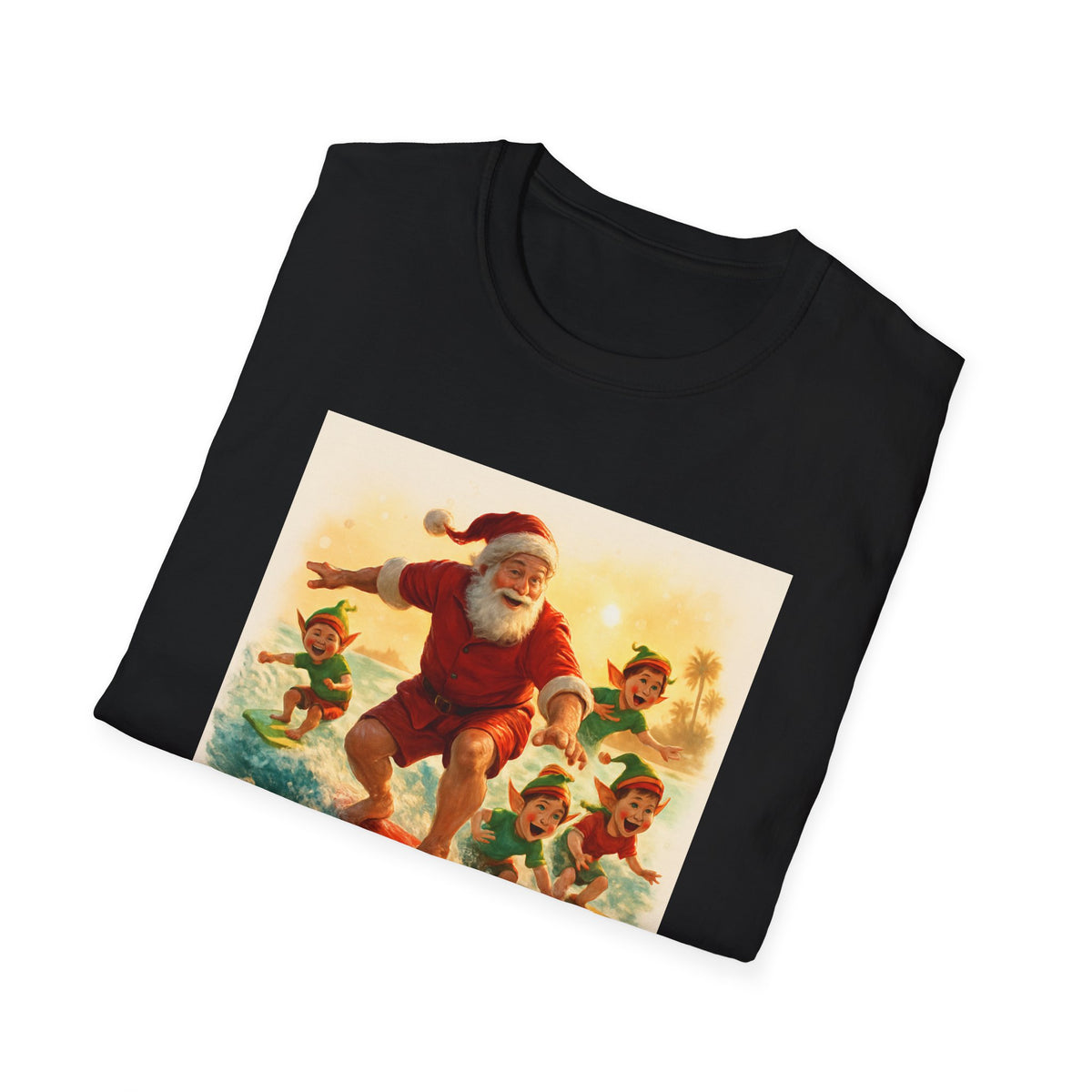 Surfing Santa Vintage Christmas T-Shirt
