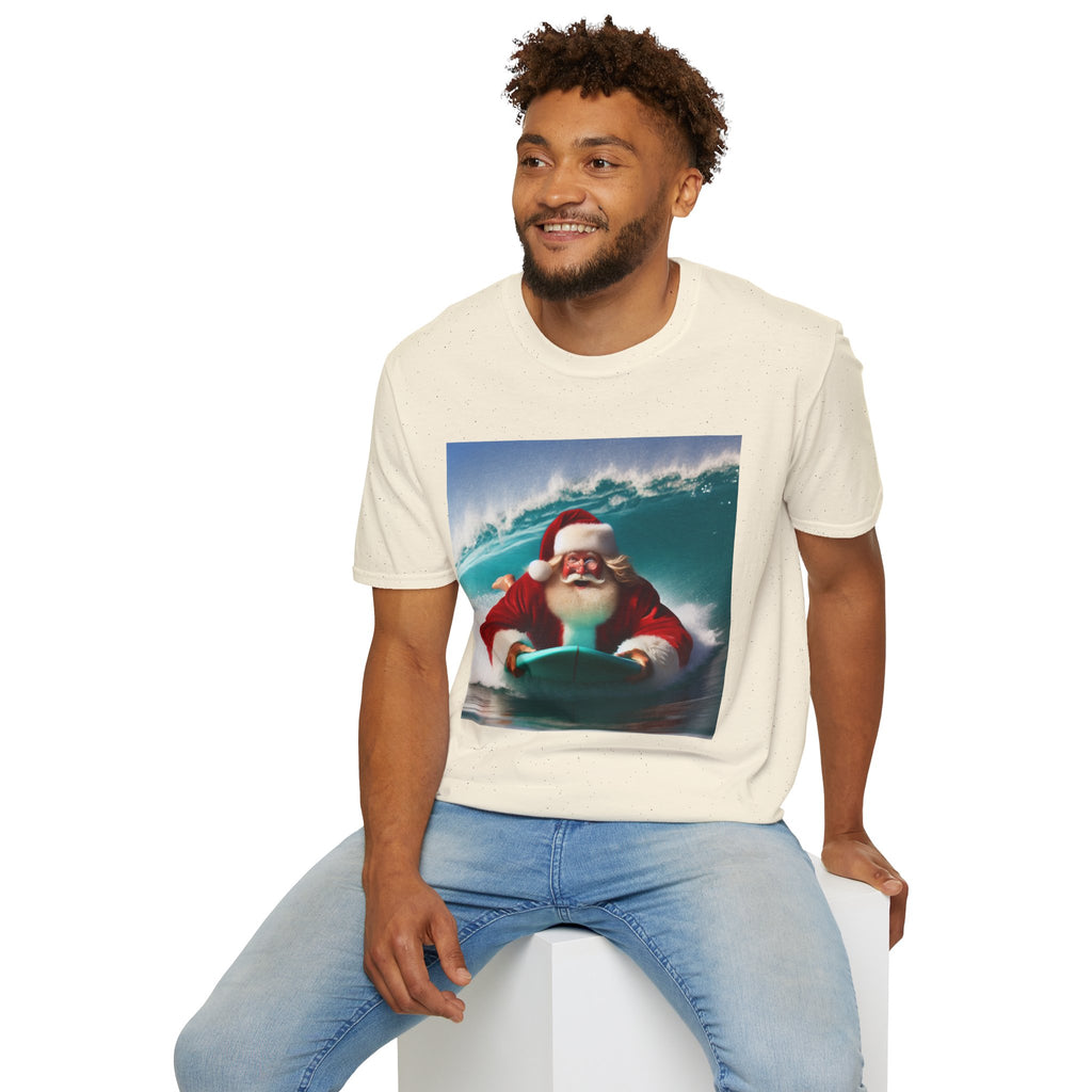 Surfing Santa T-Shirt — Funny Christmas Surf Holiday Tee