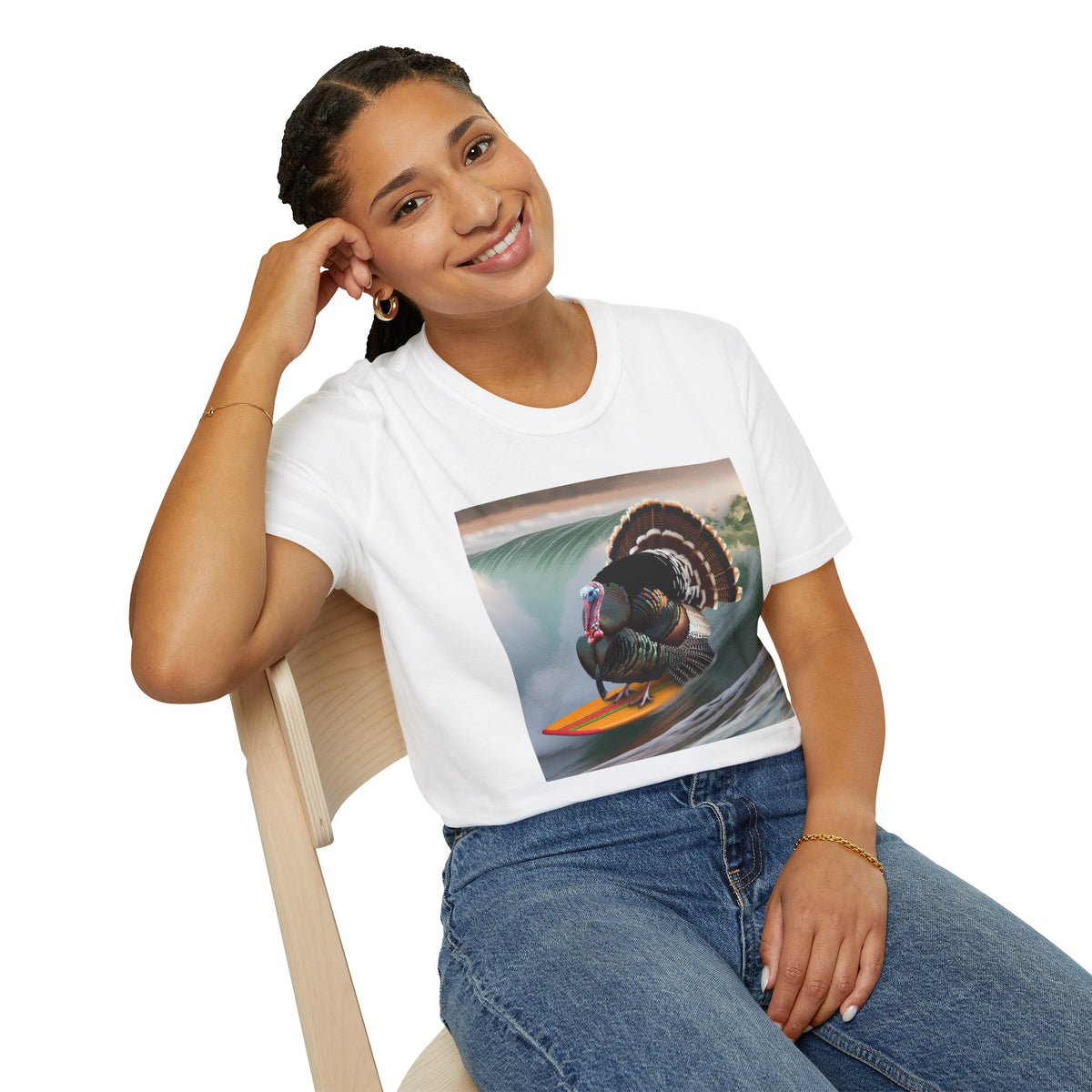 Surfing Turkey T-Shirt — Funny Thanksgiving Surfboard Graphic Tee