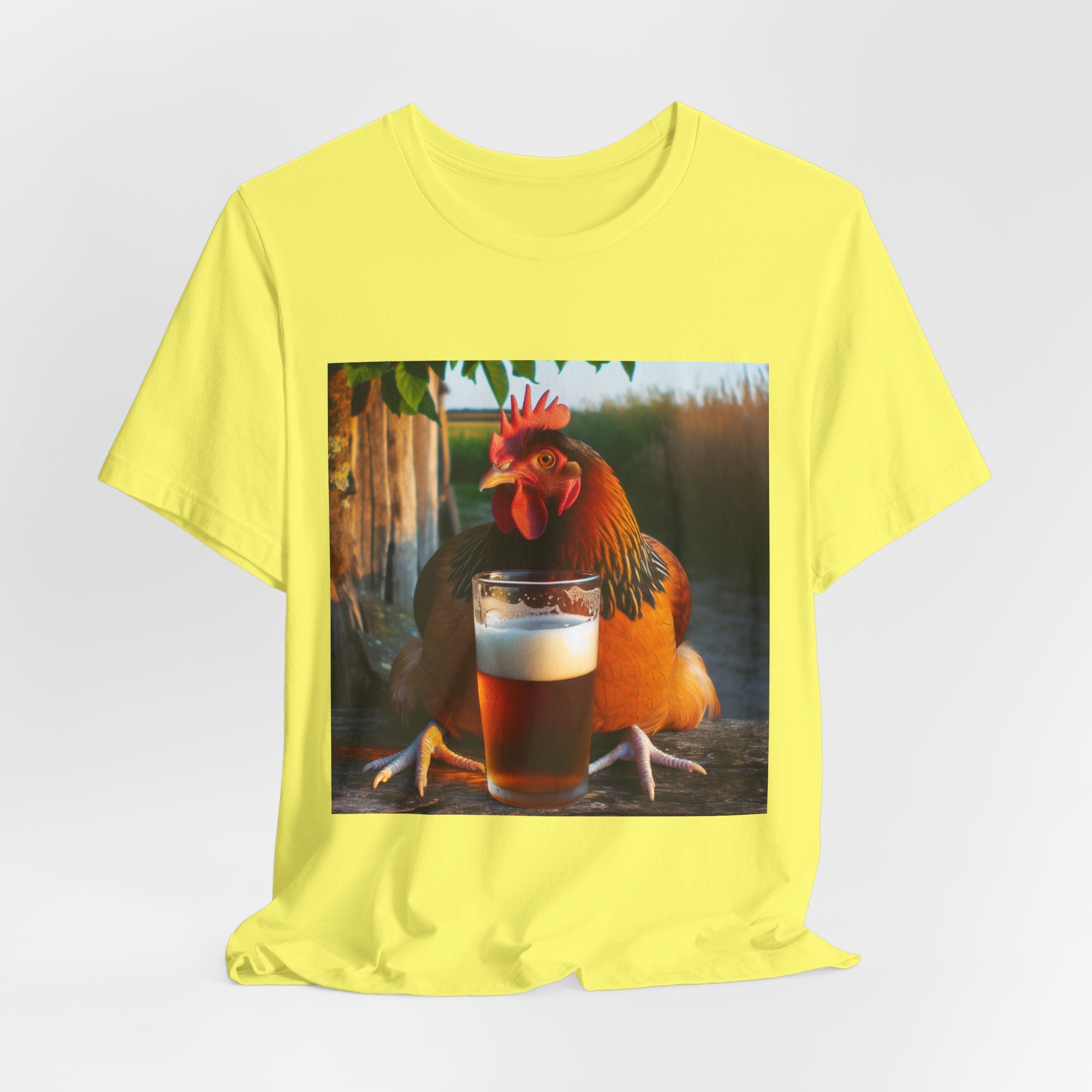 Funny Rooster with Beer Graphic Unisex T-Shirt