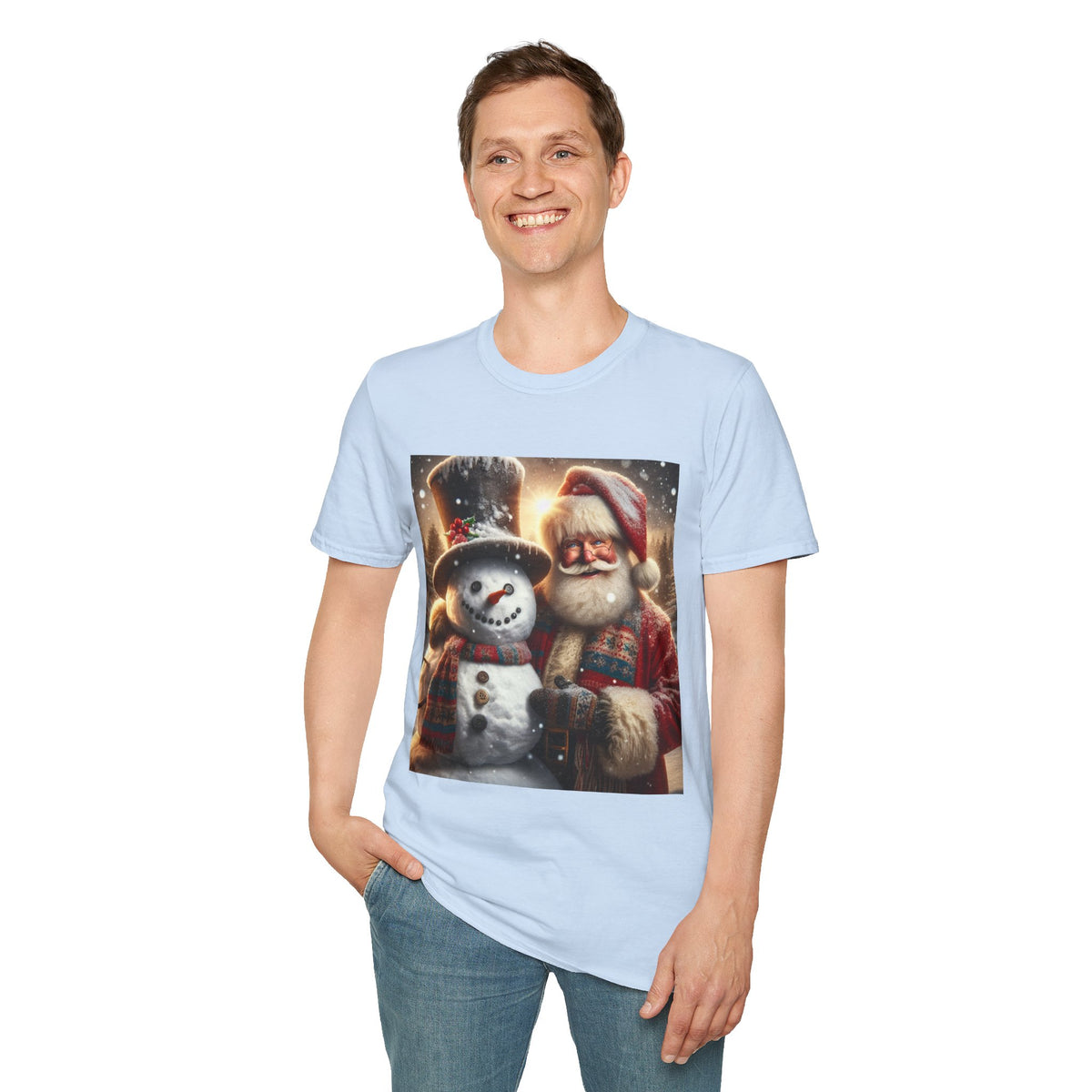 Christmas Santa & Snowman T-Shirt