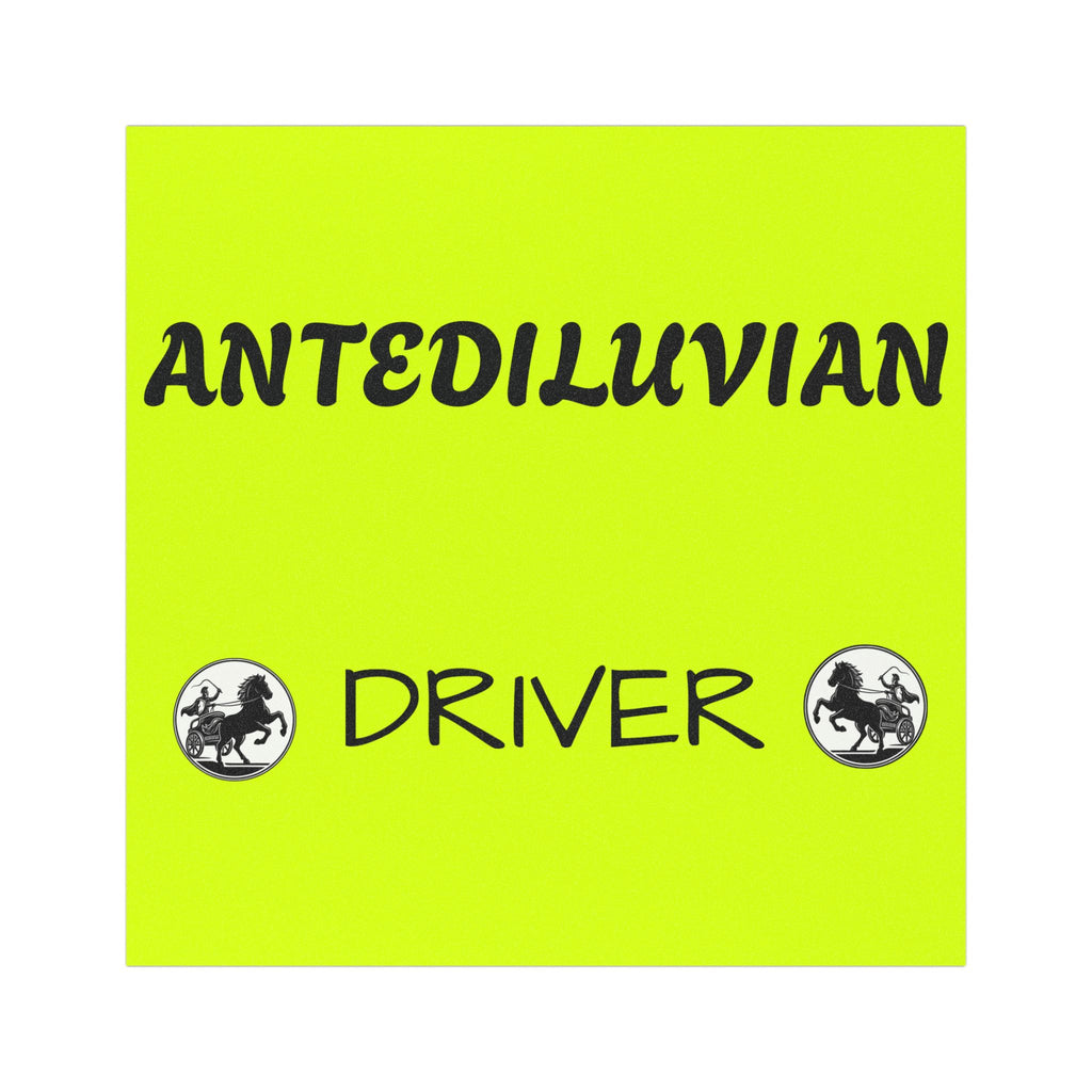 Antediluvian Driver Funny Slow & Steady Car Magnet – Yellow