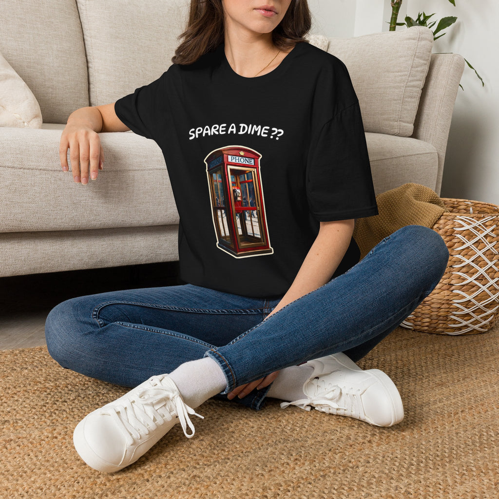 T-Shirt — "Spare a Dime?" Vintage Phone Booth Graphic Tee