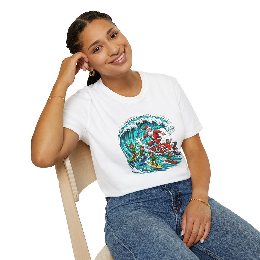 Santa’s Surf Christmas T-Shirt – Tropical Holiday Gift