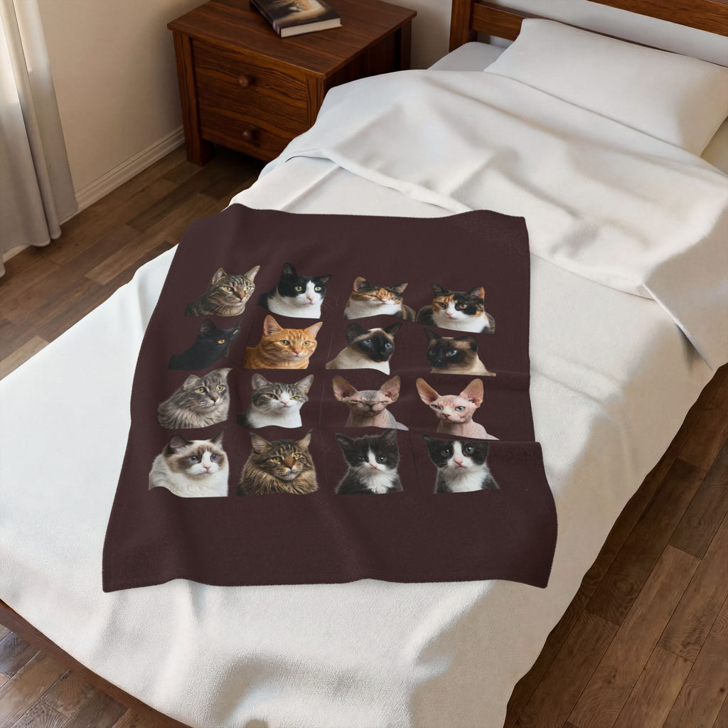 CAT LOVERS Velveteen Plush Blanket