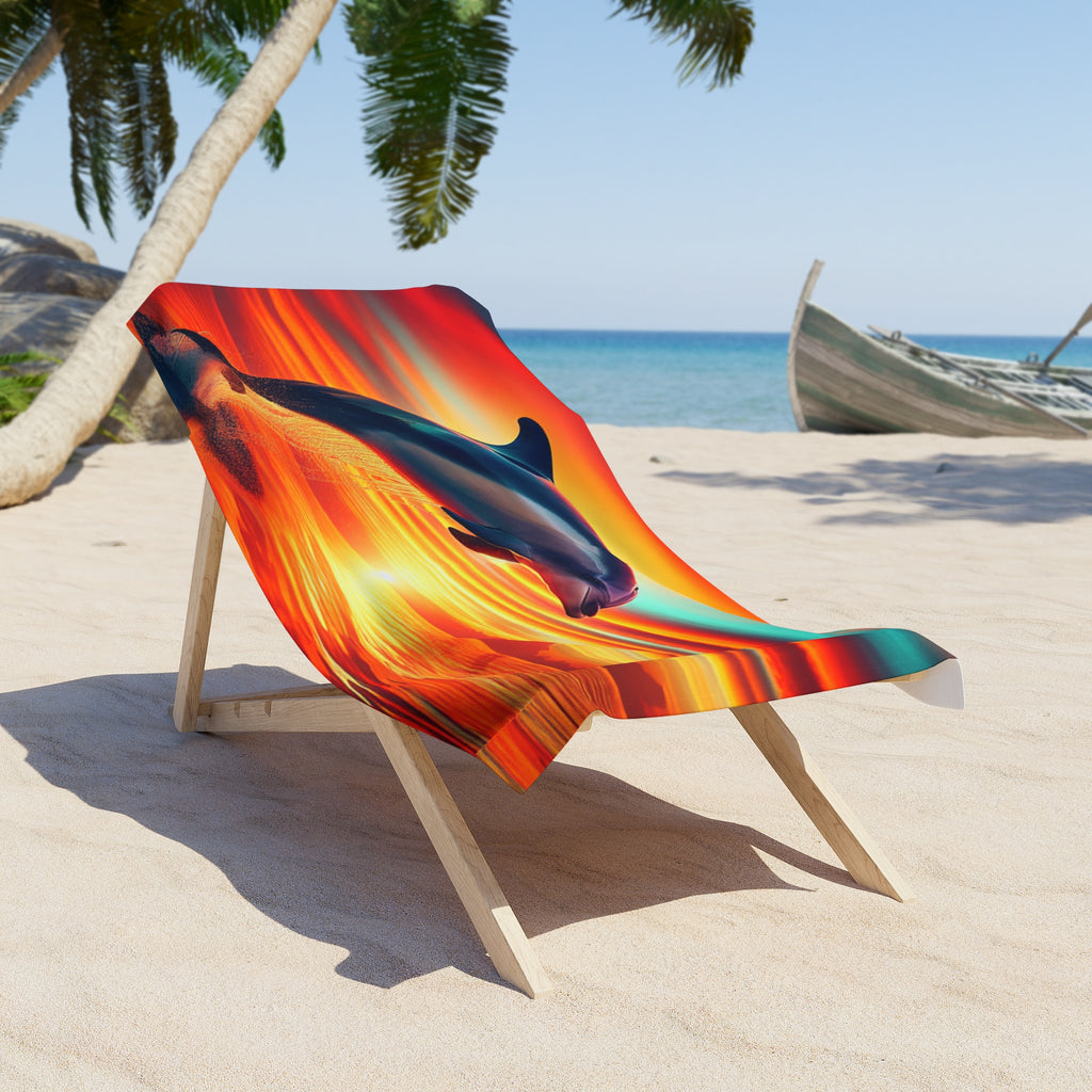 Dolphin Sunset Beach Towel