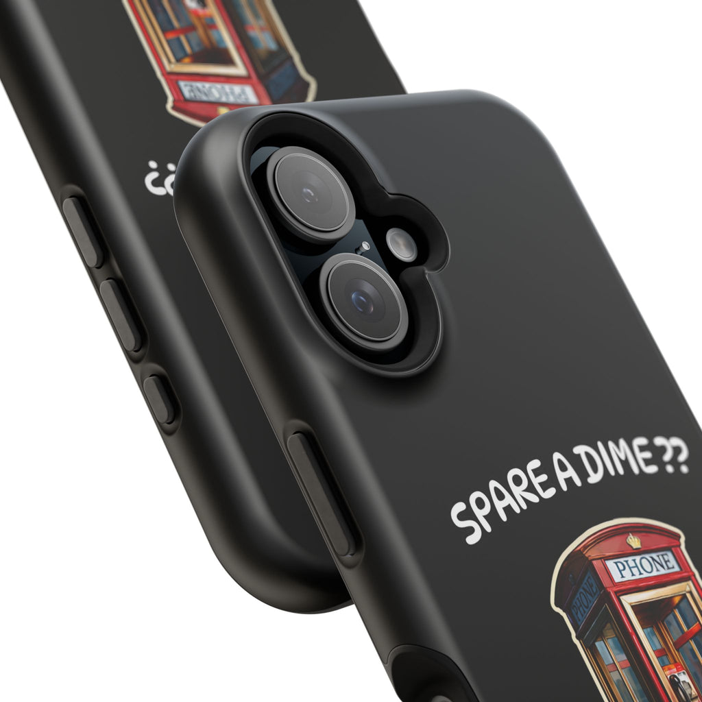 Phone Case — 'Spare a Dime?' Retro Phone Booth Magnetic Impact‑Resistant Case