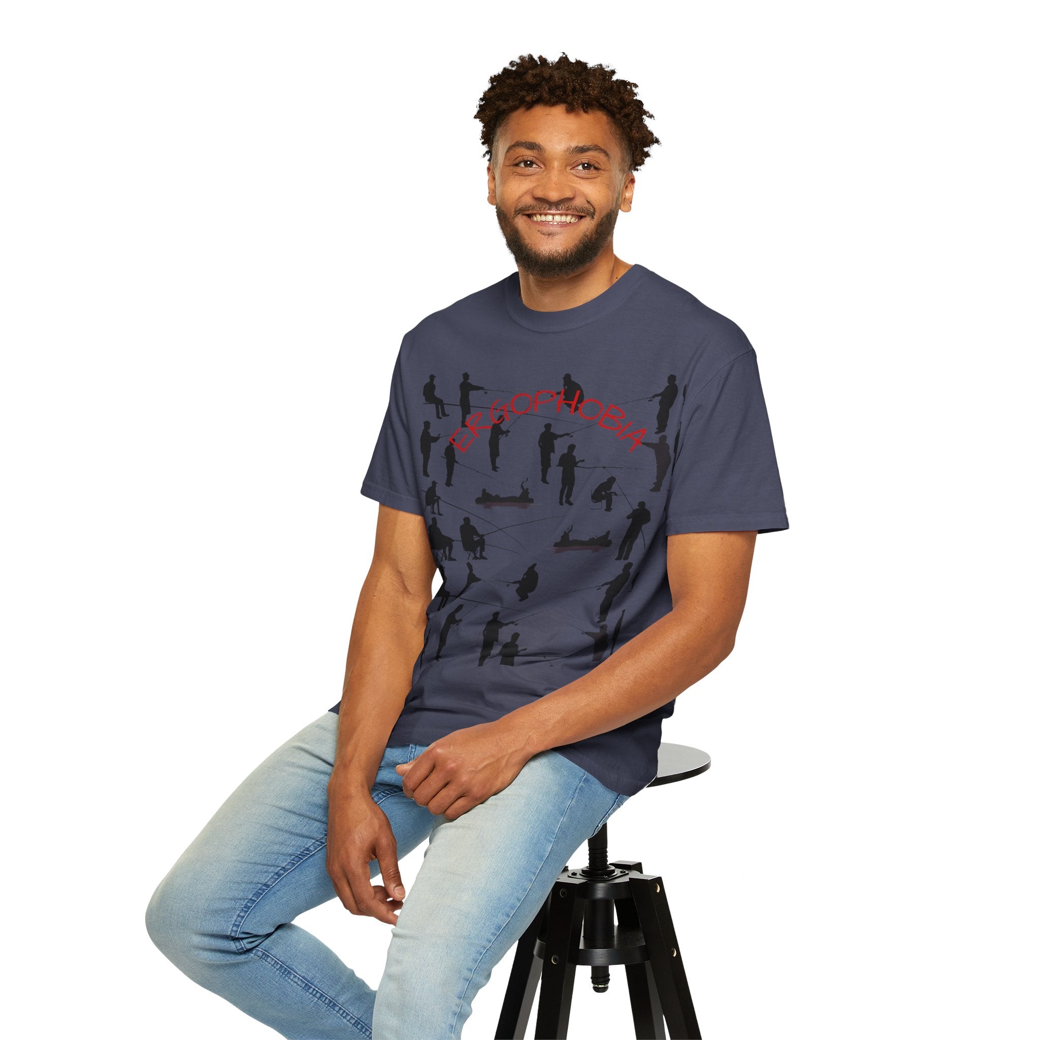 Different Styles of Fishing Garment-Dyed T-Shirt