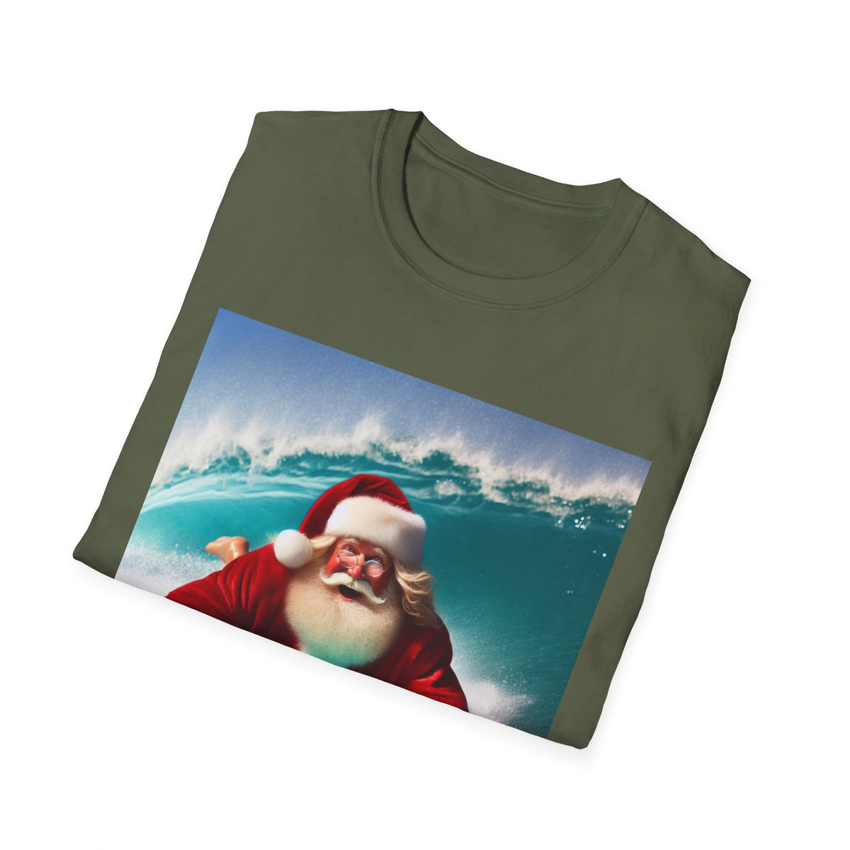 Surfing Santa T-Shirt — Funny Christmas Surf Holiday Tee