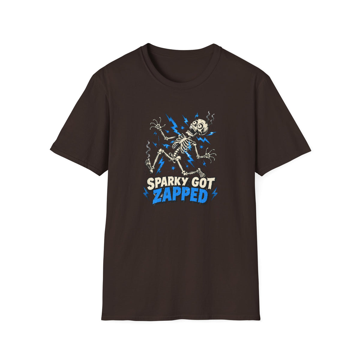 Sparky Got Zapped Skeleton Graphic T-Shirt