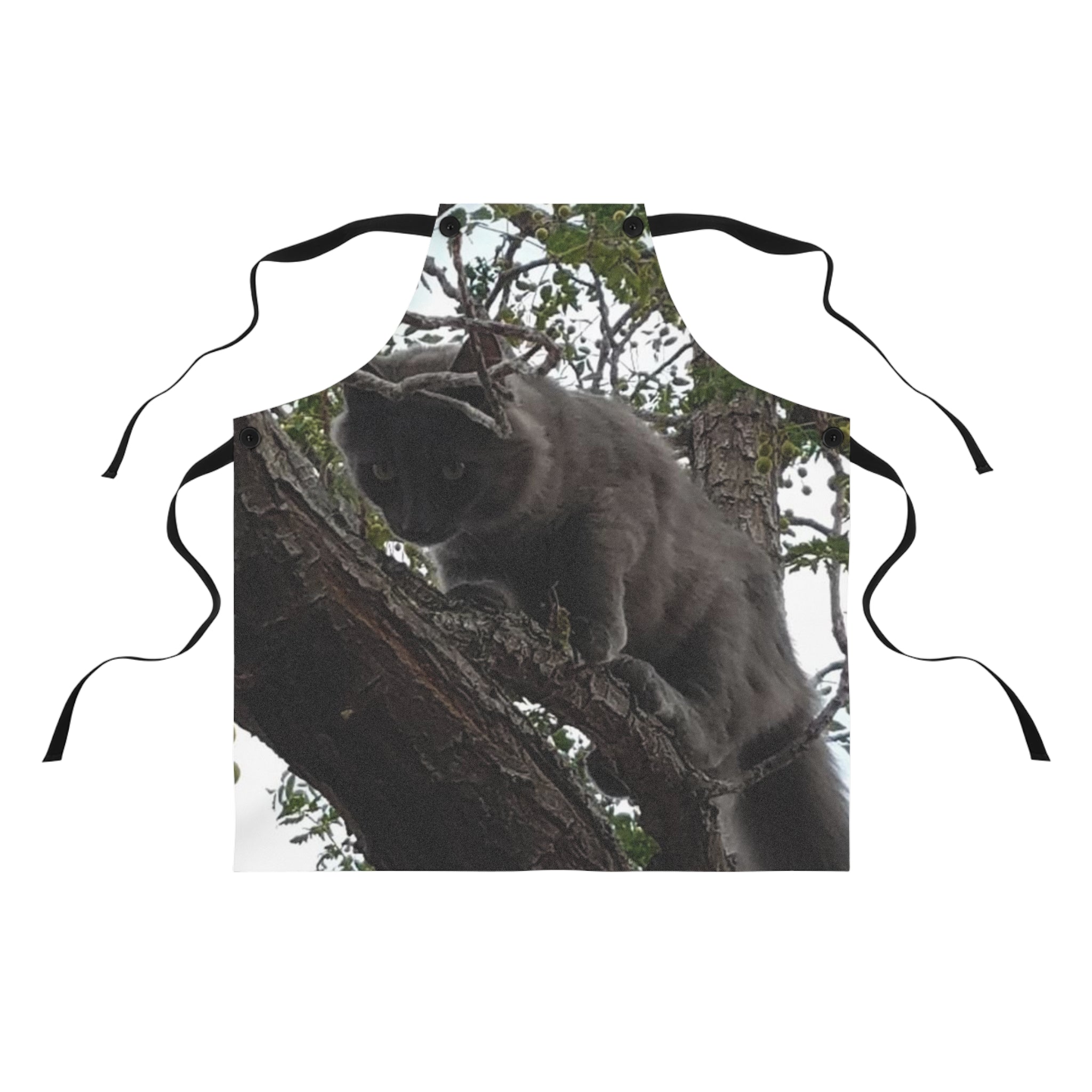 Gray Cat in Tree Apron - All-Over Print Cat Lover Cooking Apron