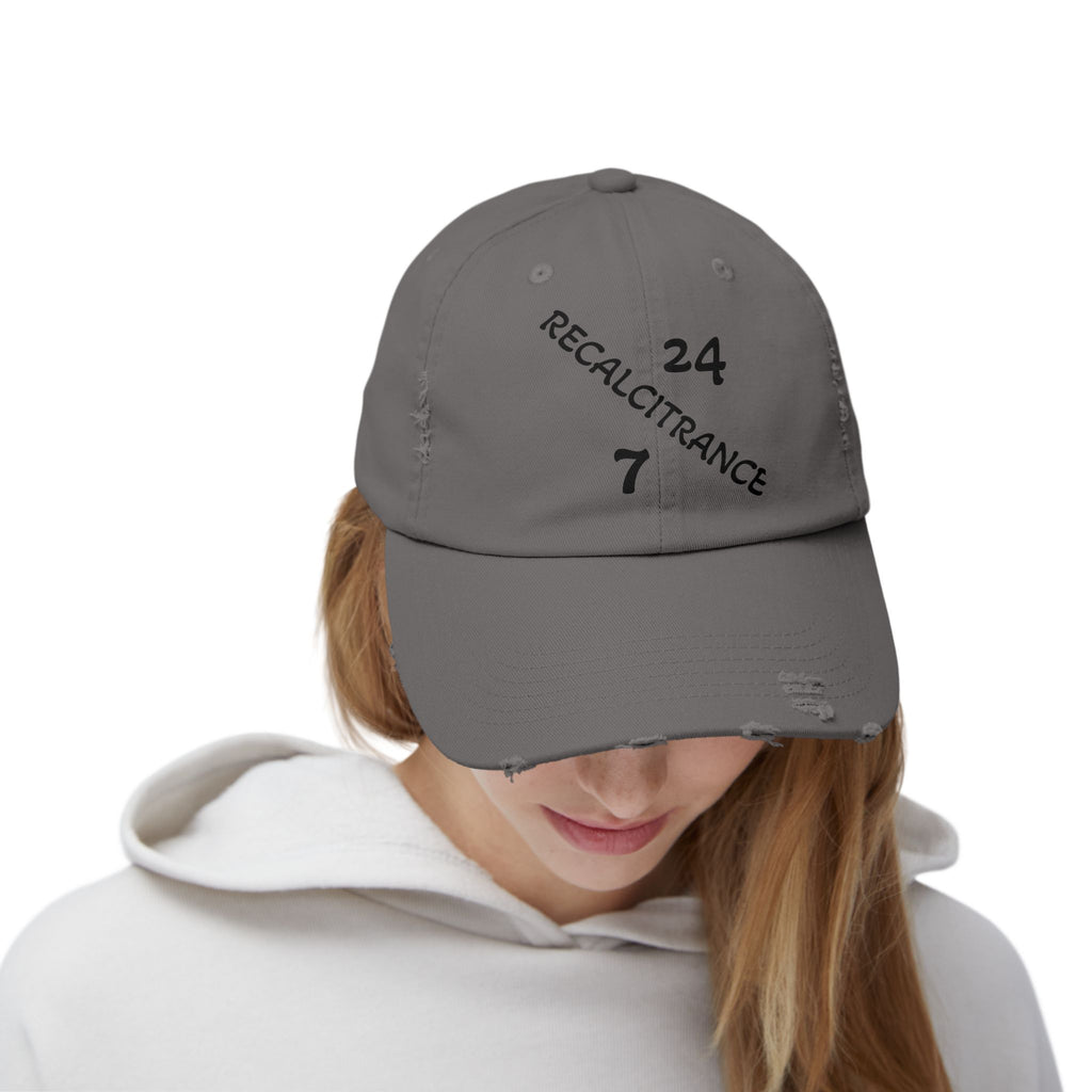 RECALCITRANCE (STUBBORN) Unisex Distressed Cap