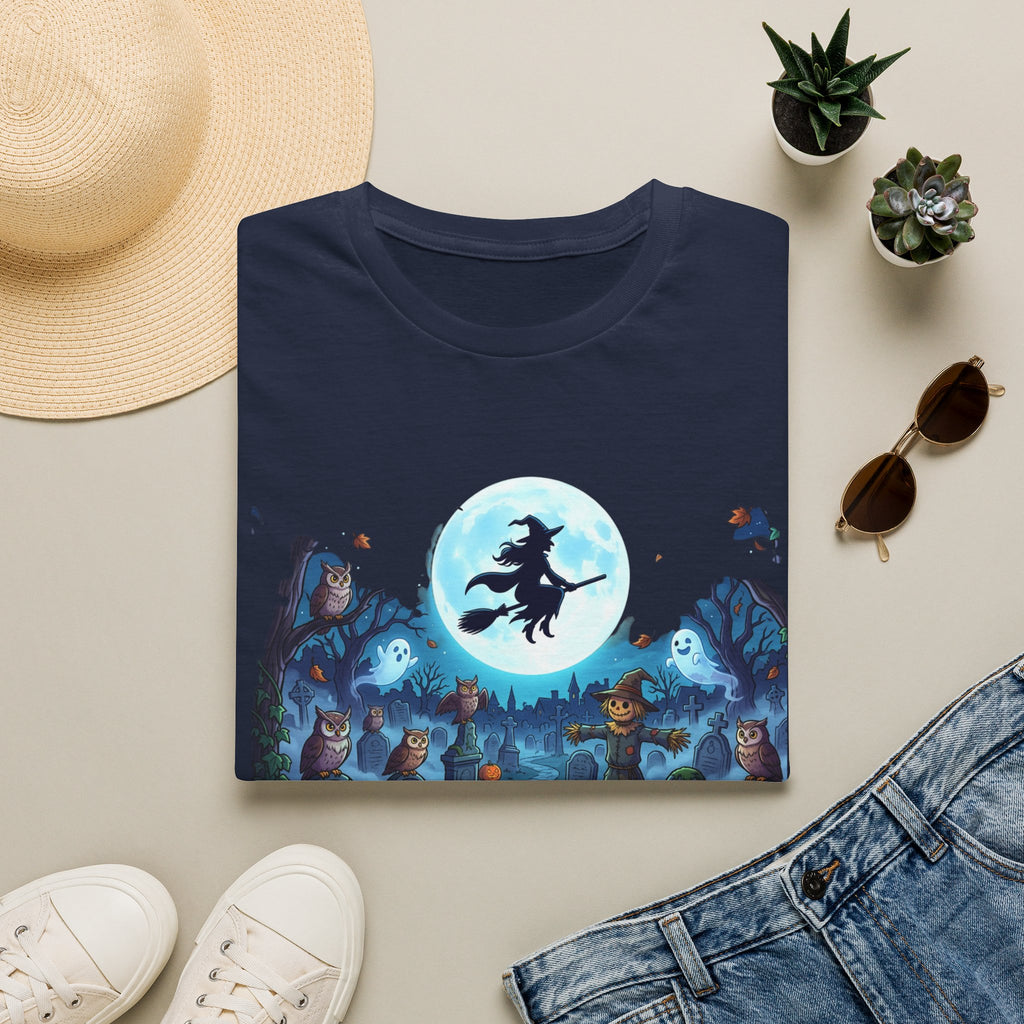 Halloween Witch Moon T-Shirt — Spooky Graveyard Night Tee