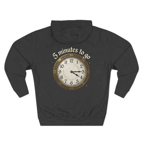 5 Minutes to Go Vintage Clock Graphic Hoodie