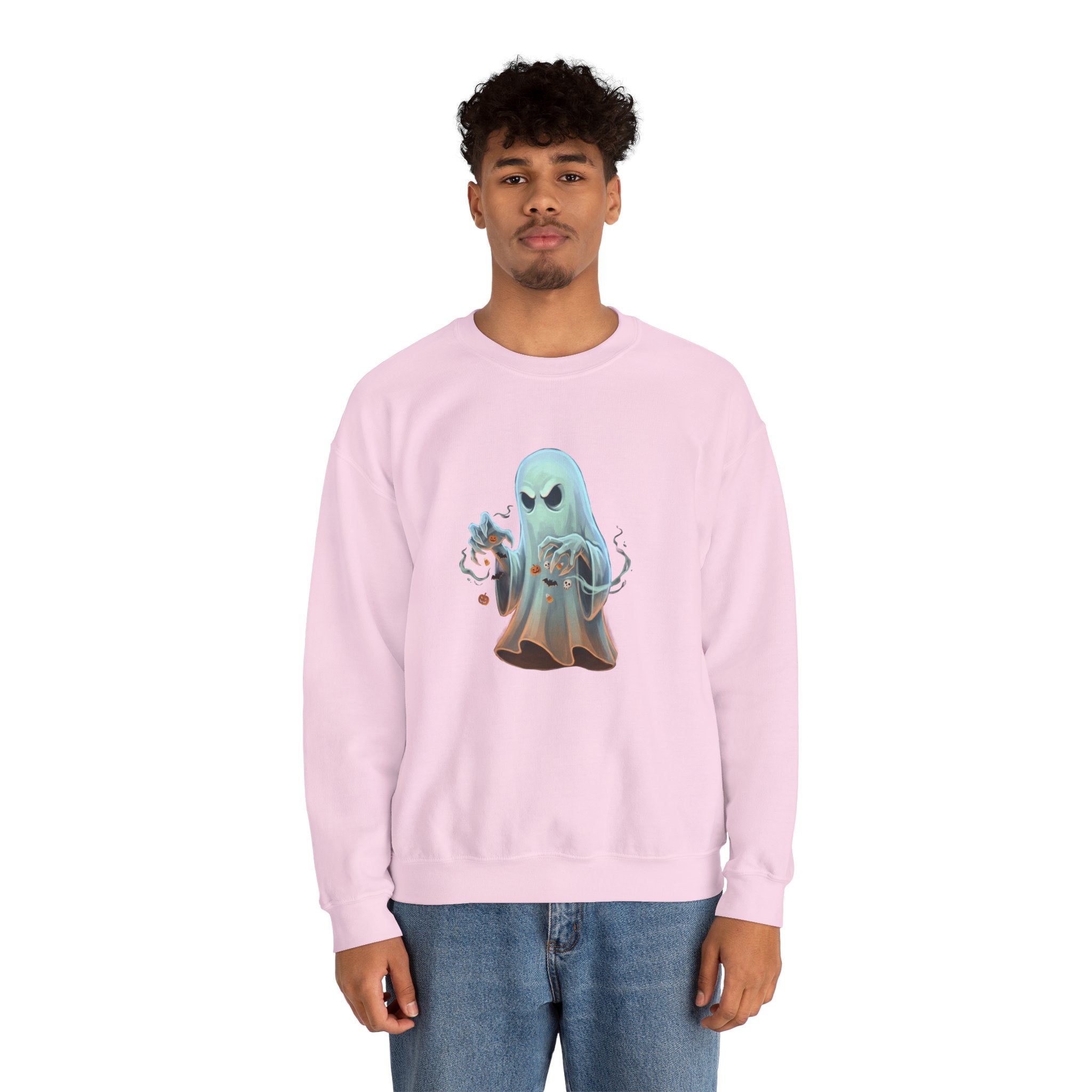 Grumpy Ghost Halloween Crewneck Sweatshirt