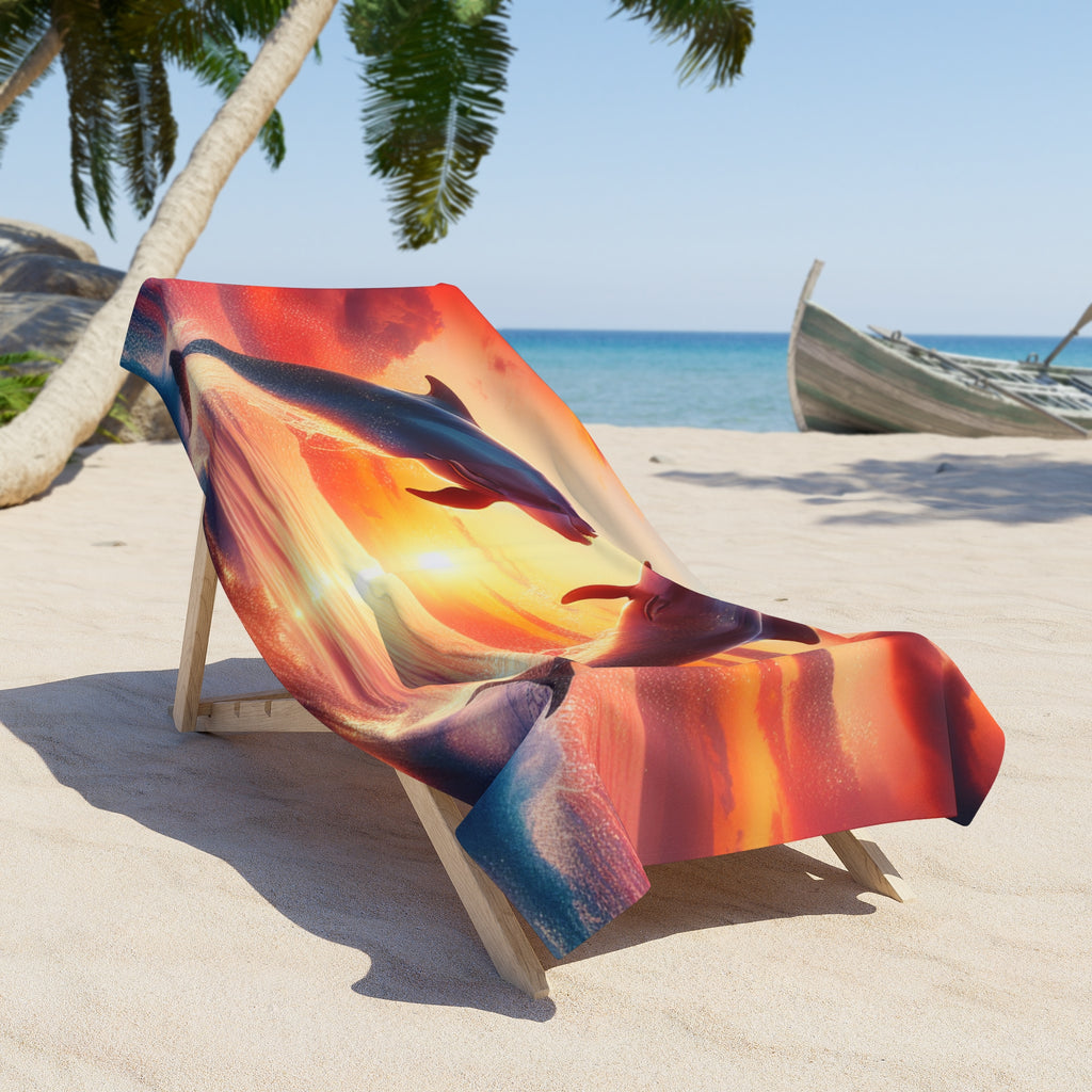 Double Dolphins Beach Towel