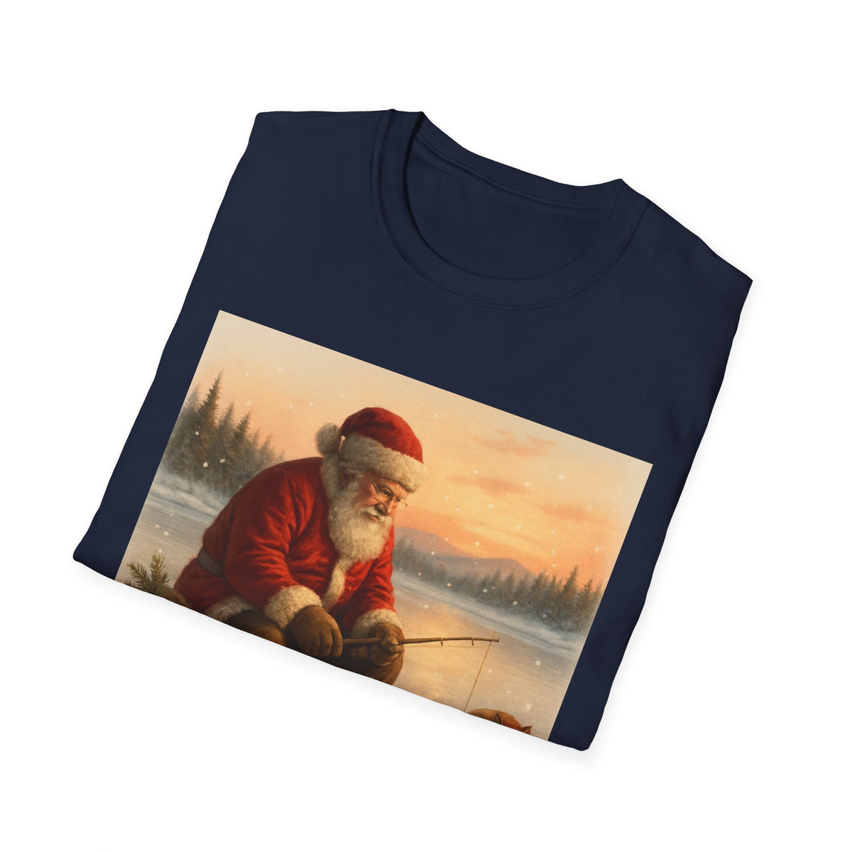 Santa Fishing Christmas T-Shirt