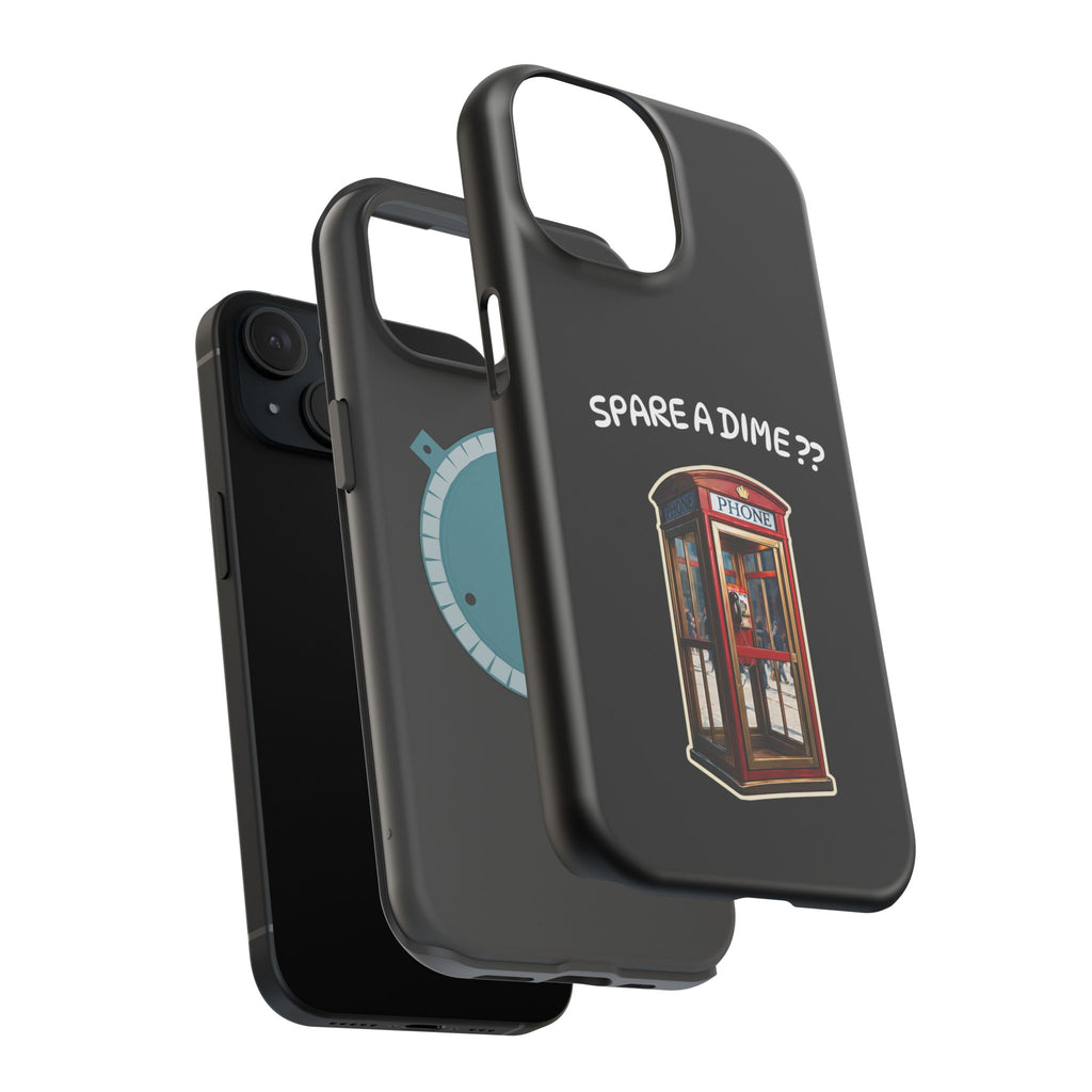 Phone Case — 'Spare a Dime?' Retro Phone Booth Magnetic Impact‑Resistant Case