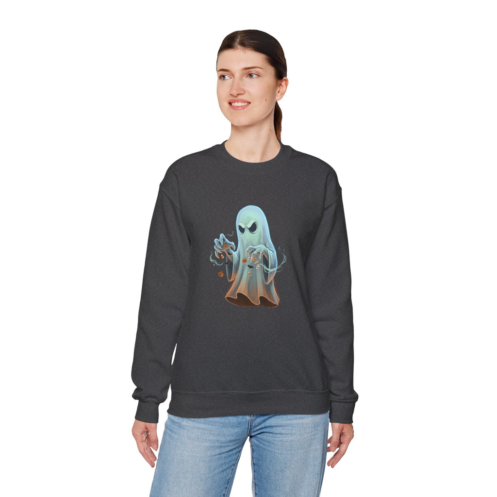 Grumpy Ghost Halloween Crewneck Sweatshirt