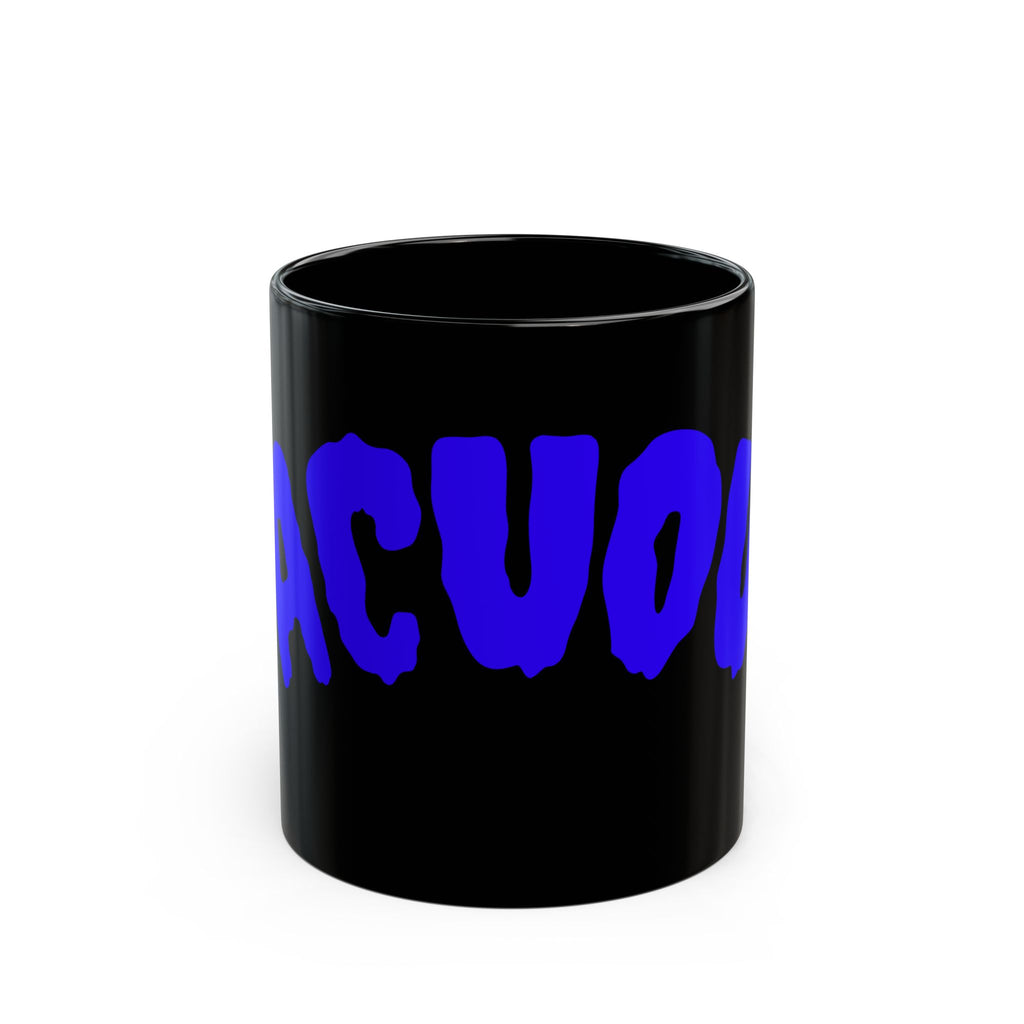 Bold Blue 'Vacuous' Black Coffee Mug — 11oz & 15oz