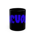 Bold Blue 'Vacuous' Black Coffee Mug — 11oz & 15oz