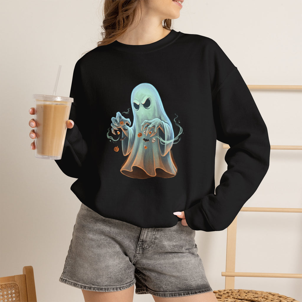Grumpy Ghost Halloween Crewneck Sweatshirt
