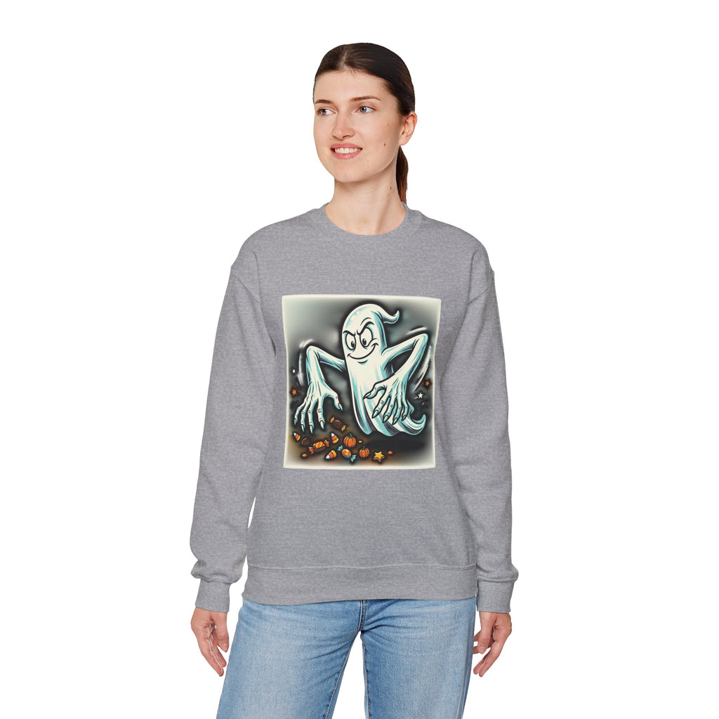 Vintage Candy Ghost Halloween Crewneck Sweatshirt