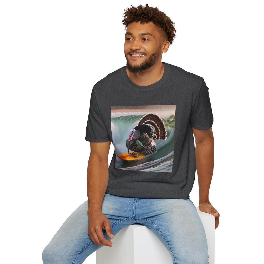 Surfing Turkey T-Shirt — Funny Thanksgiving Surfboard Graphic Tee